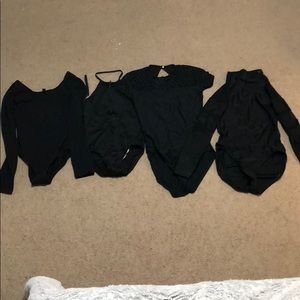 *LOT!!* 4 black dance leotards🏴💃🏿🥀